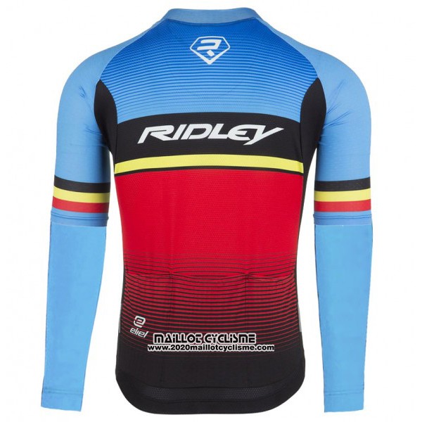 2017 Maillot Ciclismo Ridley Rincon Rouge et Bleu Manches Longues et Cuissard