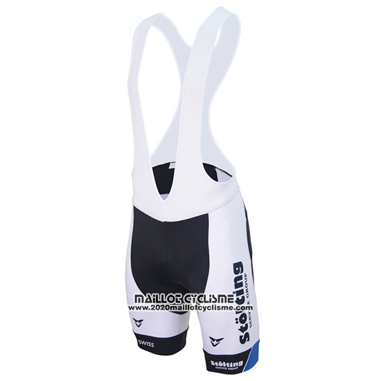 2017 Maillot Ciclismo Stolting Blanc et Bleu Manches Courtes et Cuissard