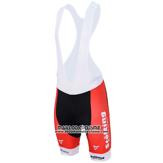 2017 Maillot Ciclismo Stolting Blanc et Rouge Manches Courtes et Cuissard