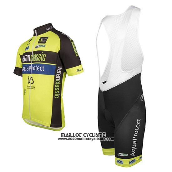 2017 Maillot Ciclismo WB Verlanclassics Aquality Project Vert et Noir Manches Courtes et Cuissard