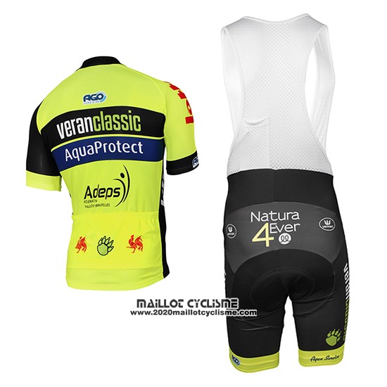 2017 Maillot Ciclismo WB Verlanclassics Aquality Project Vert et Noir Manches Courtes et Cuissard