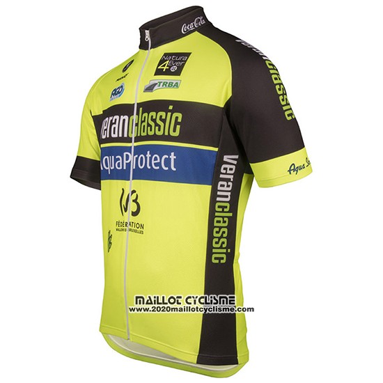 2017 Maillot Ciclismo WB Verlanclassics Aquality Project Vert et Noir Manches Courtes et Cuissard