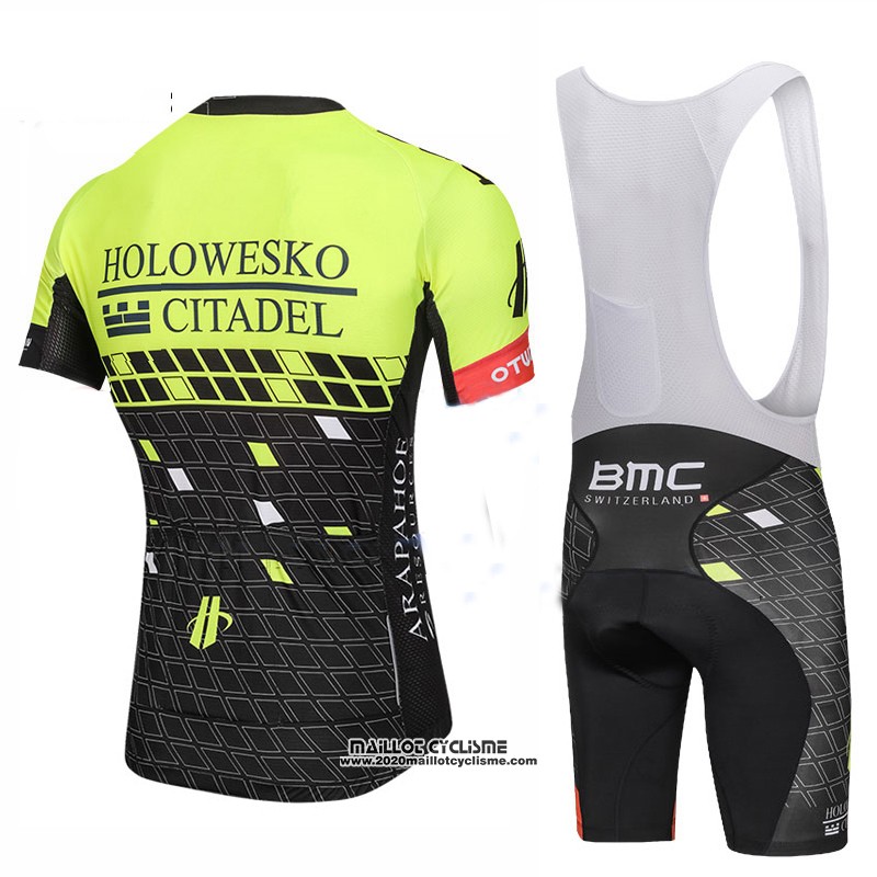2018 Maillot Ciclismo Holowesko Citadel Vert et Noir Manches Courtes et Cuissard