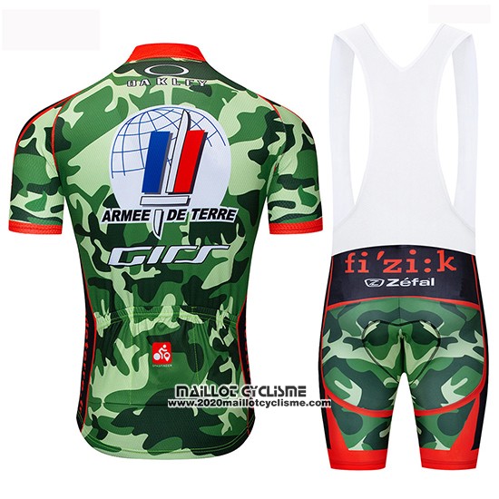 2019 Maillot Ciclismo Armee DE Terre Camouflage Manches Courtes et Cuissard