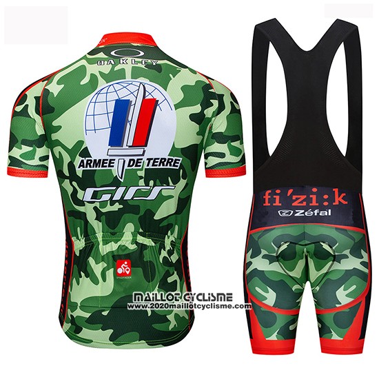 2019 Maillot Ciclismo Armee DE Terre Camouflage Manches Courtes et Cuissard