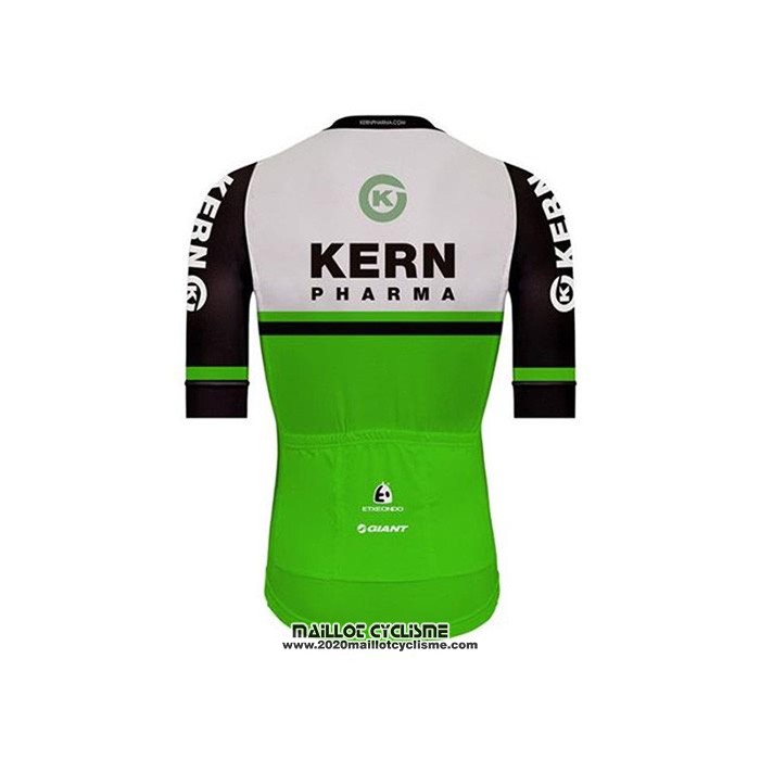 2020 Maillot Ciclismo Kern Pharma Blanc Vert Noir Manches Courtes et Cuissard