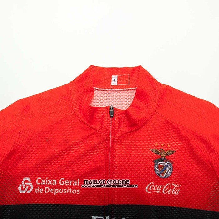 2020 Maillot Ciclismo S.L. Benfica Rouge Noir Manches Courtes et Cuissard