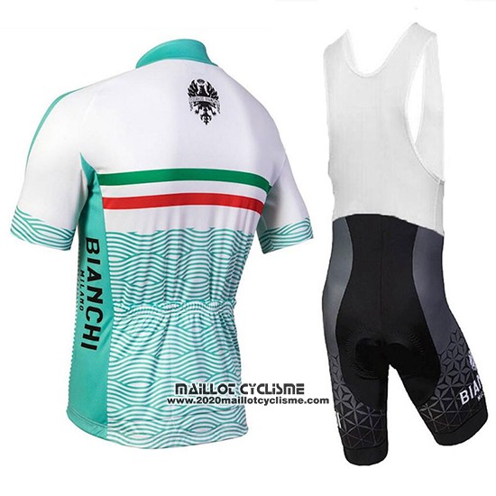 2018 Maillot Ciclismo Bianchi Attone Blanc et Vert Manches Courtes et Cuissard