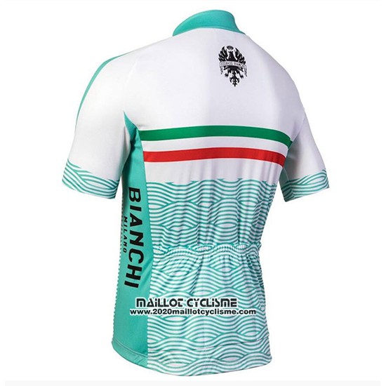 2018 Maillot Ciclismo Bianchi Attone Blanc et Vert Manches Courtes et Cuissard