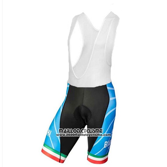 2018 Maillot Ciclismo Bianchi Tiera Blanc et Bleu Manches Courtes et Cuissard