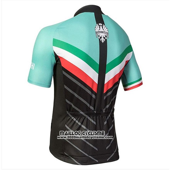 2018 Maillot Ciclismo Bianchi Tiera Lumiere Vert et Noir Manches Courtes et Cuissard