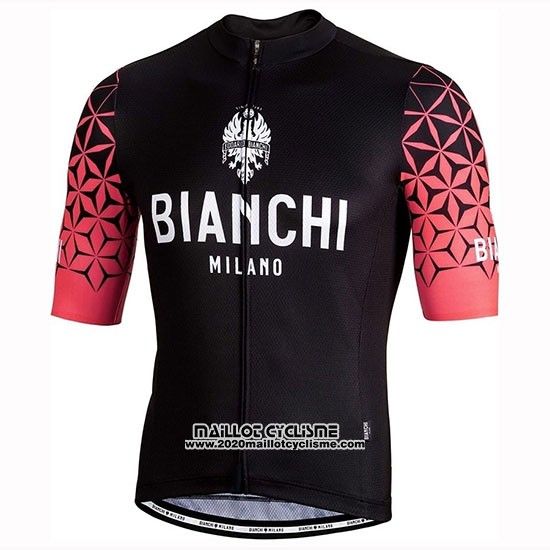 2019 Maillot Ciclismo Bianchi Milano Conca Noir Rouge Manches Courtes et Cuissard