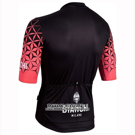 2019 Maillot Ciclismo Bianchi Milano Conca Noir Rouge Manches Courtes et Cuissard