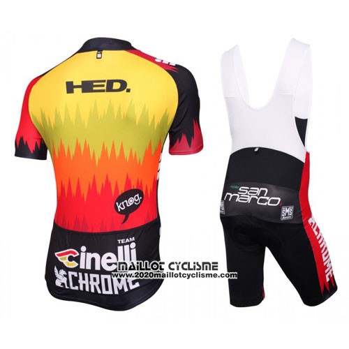 2016 Maillot Ciclismo Cinelli Chrome Rouge et Noir Manches Courtes et Cuissard