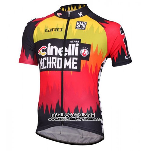 2016 Maillot Ciclismo Cinelli Chrome Rouge et Noir Manches Courtes et Cuissard