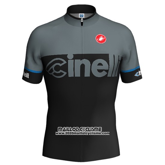 2016 Maillot Ciclismo Cinelli Noir et Gris Manches Courtes et Cuissard