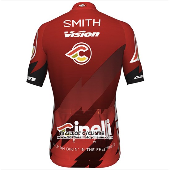 2018 Maillot Ciclismo Cinelli Chrome Fonce et Rouge Manches Courtes et Cuissard