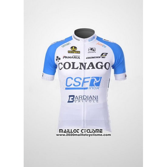 2012 Maillot Ciclismo Colnago Azur et Blanc Manches Courtes et Cuissard