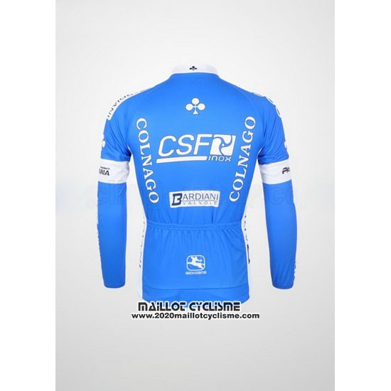2012 Maillot Ciclismo Colnago Azur et Blanc Manches Longues et Cuissard