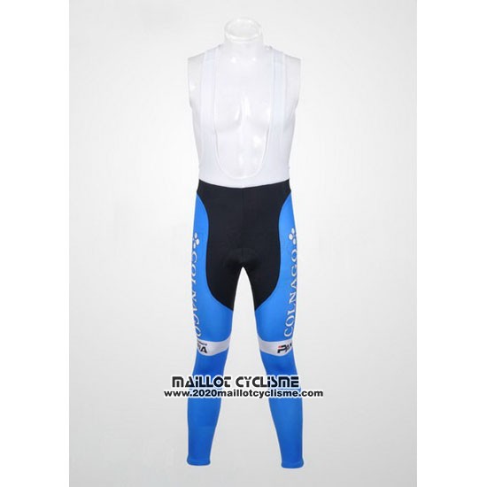 2012 Maillot Ciclismo Colnago Azur et Blanc Manches Longues et Cuissard