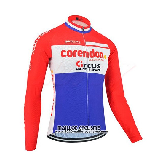 2019 Maillot Ciclismo Corendon Circus Rouge Blanc Bleu Manches Longues et Cuissard