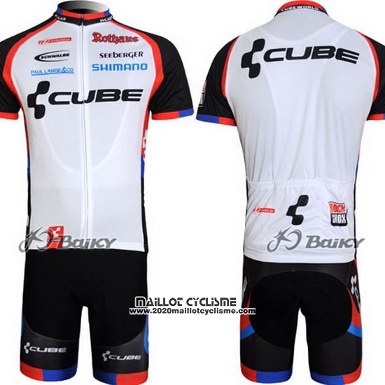2011 Maillot Ciclismo Cube Noir et Blanc Manches Courtes et Cuissard