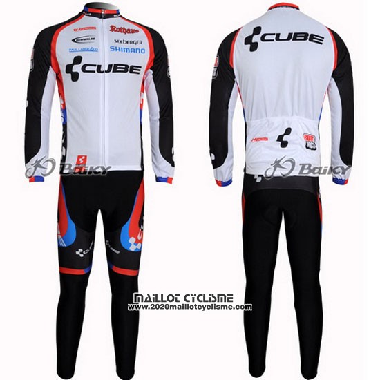 2011 Maillot Ciclismo Cube Noir et Blanc Manches Longues et Cuissard