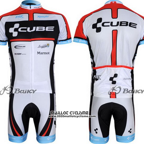 2012 Maillot Ciclismo Cube Noir et Blanc Manches Courtes et Cuissard