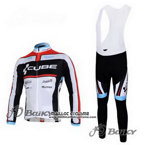 2012 Maillot Ciclismo Cube Noir et Blanc Manches Longues et Cuissard