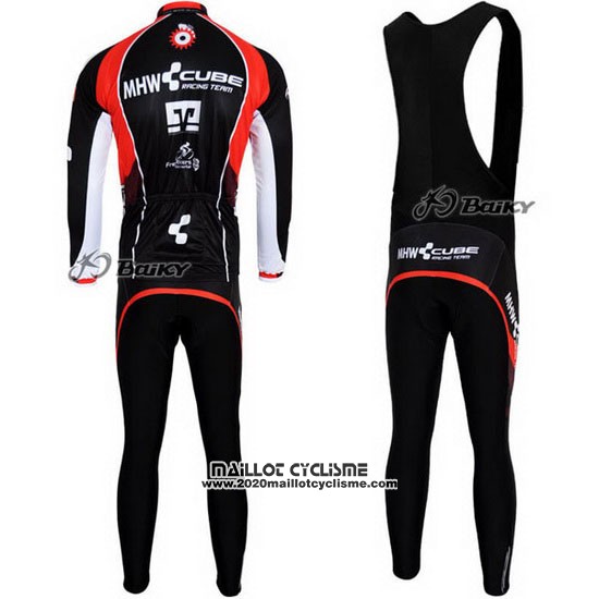 2012 Maillot Ciclismo Cube Noir et Rouge Manches Longues et Cuissard