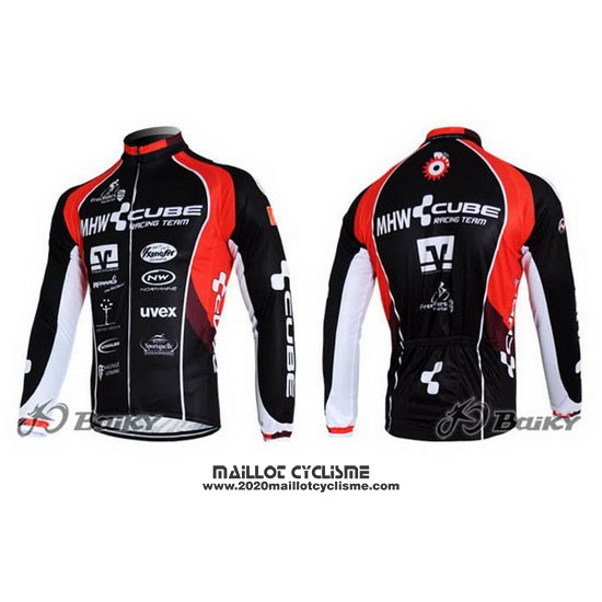 2012 Maillot Ciclismo Cube Noir et Rouge Manches Longues et Cuissard