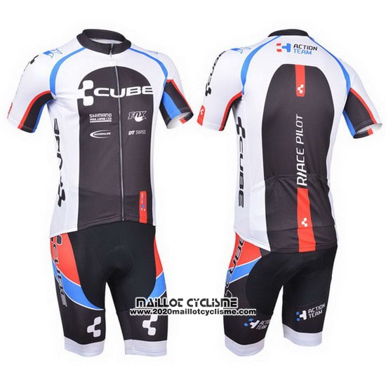 2013 Maillot Ciclismo Cube Noir et Blanc Manches Courtes et Cuissard