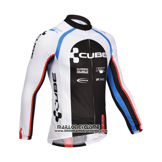 2013 Maillot Ciclismo Cube Noir et Blanc Manches Longues et Cuissard