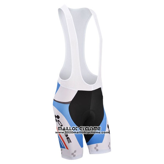 2014 Maillot Ciclismo Cube Blanc et Bleu Manches Courtes et Cuissard