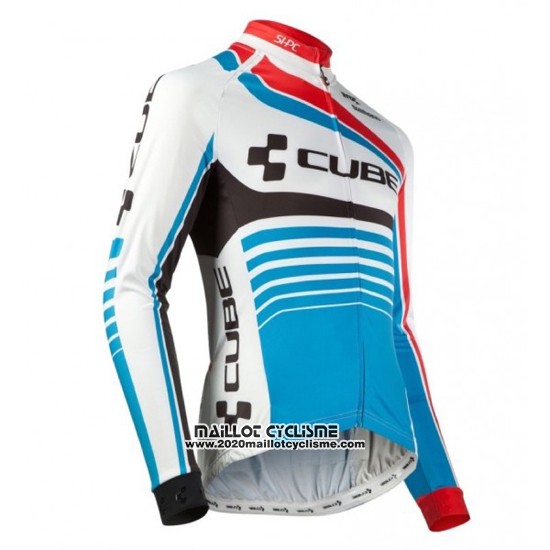 2016 Maillot Ciclismo Cube Bleu et Blanc Manches Longues et Cuissard