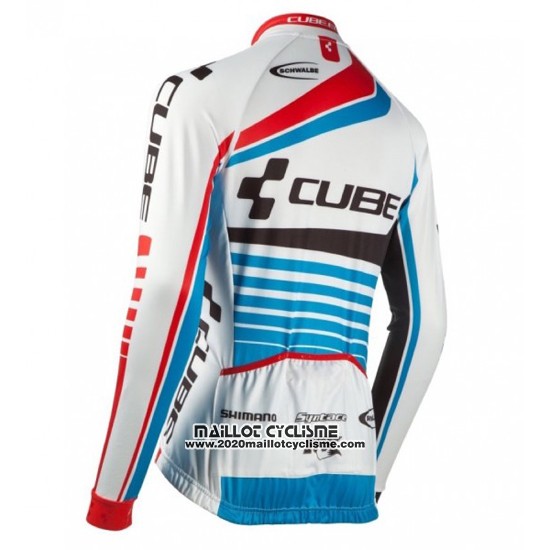 2016 Maillot Ciclismo Cube Bleu et Blanc Manches Longues et Cuissard