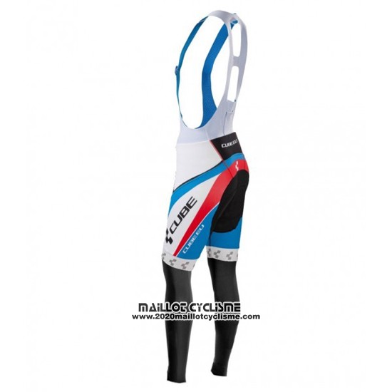2016 Maillot Ciclismo Cube Bleu et Blanc Manches Longues et Cuissard