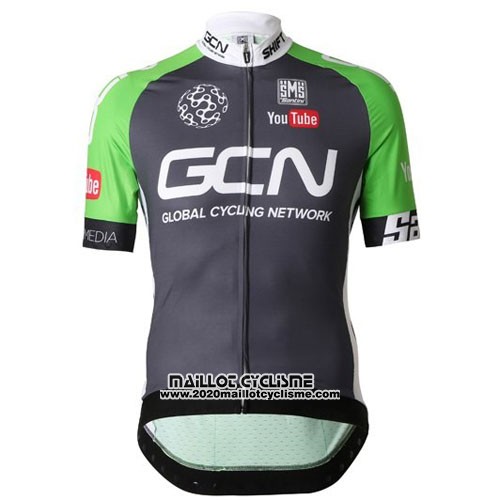 2016 Maillot Ciclismo GCN Gris et Vert Manches Courtes et Cuissard