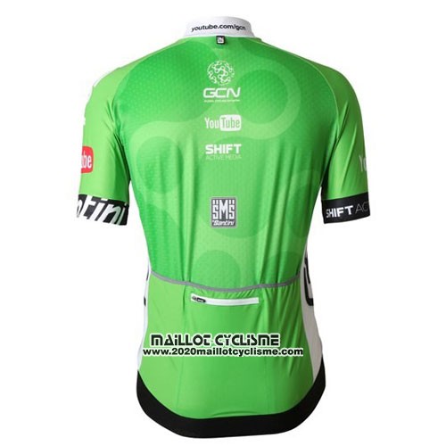 2016 Maillot Ciclismo GCN Gris et Vert Manches Courtes et Cuissard