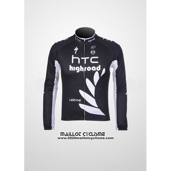 2011 Maillot Ciclismo Htc Highroad Noir et Blanc Manches Longues et Cuissard