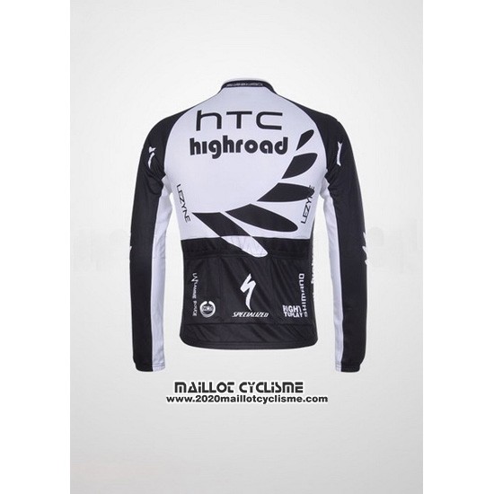 2011 Maillot Ciclismo Htc Highroad Noir et Blanc Manches Longues et Cuissard