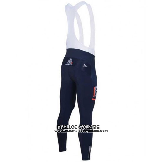 2016 Maillot Ciclismo IAM Blanc et Bleu Manches Longues et Cuissard