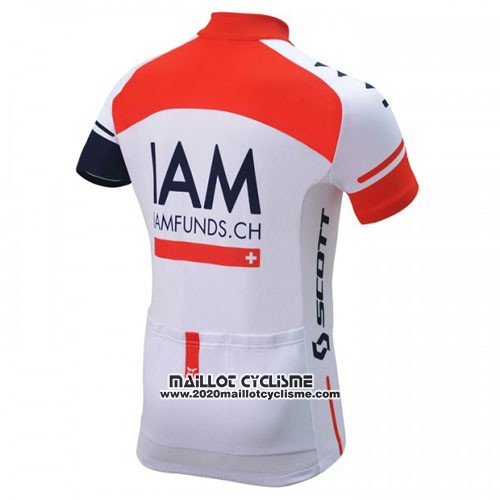 2016 Maillot Ciclismo IAM Rouge et Bleu Manches Courtes et Cuissard