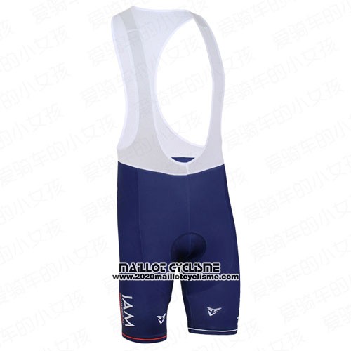 2016 Maillot Ciclismo IAM Rouge et Bleu Manches Courtes et Cuissard
