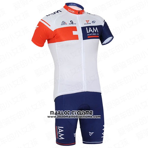 2016 Maillot Ciclismo IAM Rouge et Bleu Manches Courtes et Cuissard