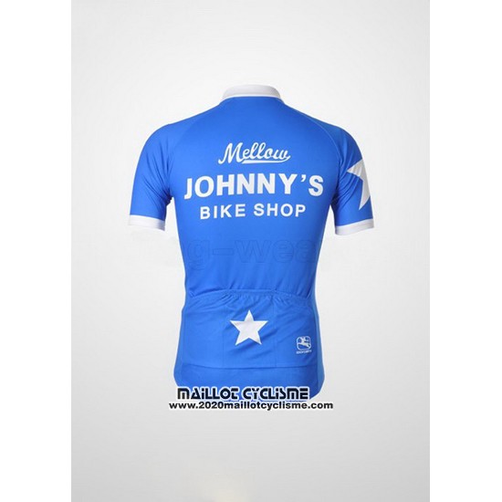 2010 Maillot Ciclismo Johnnys Blanc et Azur Manches Courtes et Cuissard