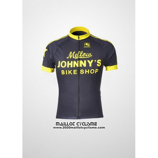 2010 Maillot Ciclismo Johnnys Noir et Jaune Manches Courtes et Cuissard