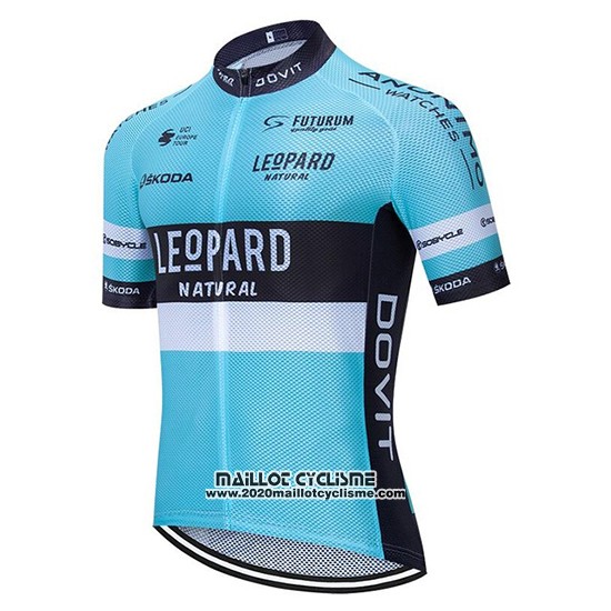 2020 Maillot Ciclismo Leopard Natural Bleu Noir Manches Courtes et Cuissard