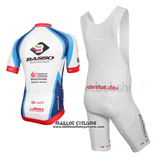 2015 Maillot Ciclismo Mlp Team Bergstrasse Blanc et Bleu Manches Courtes et Cuissard