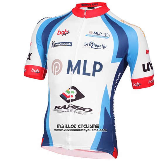 2015 Maillot Ciclismo Mlp Team Bergstrasse Blanc et Bleu Manches Courtes et Cuissard